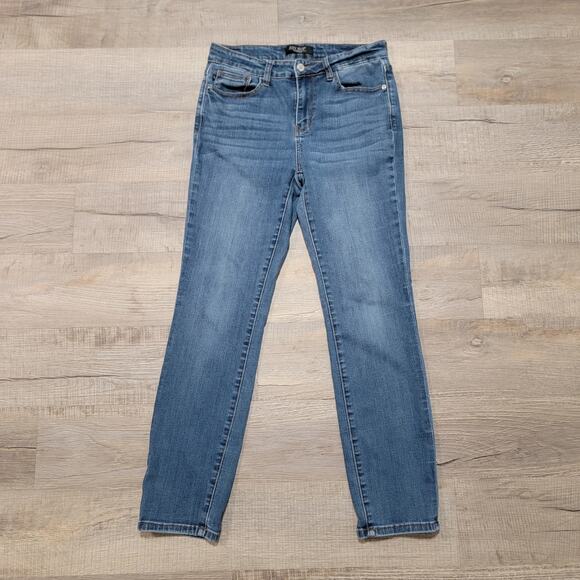 Judy Blue Mid Rise Tummy Control Skinny Jeans Size 30 Medium Wash Stretch - Picture 1 of 10